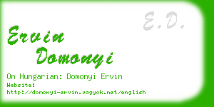 ervin domonyi business card